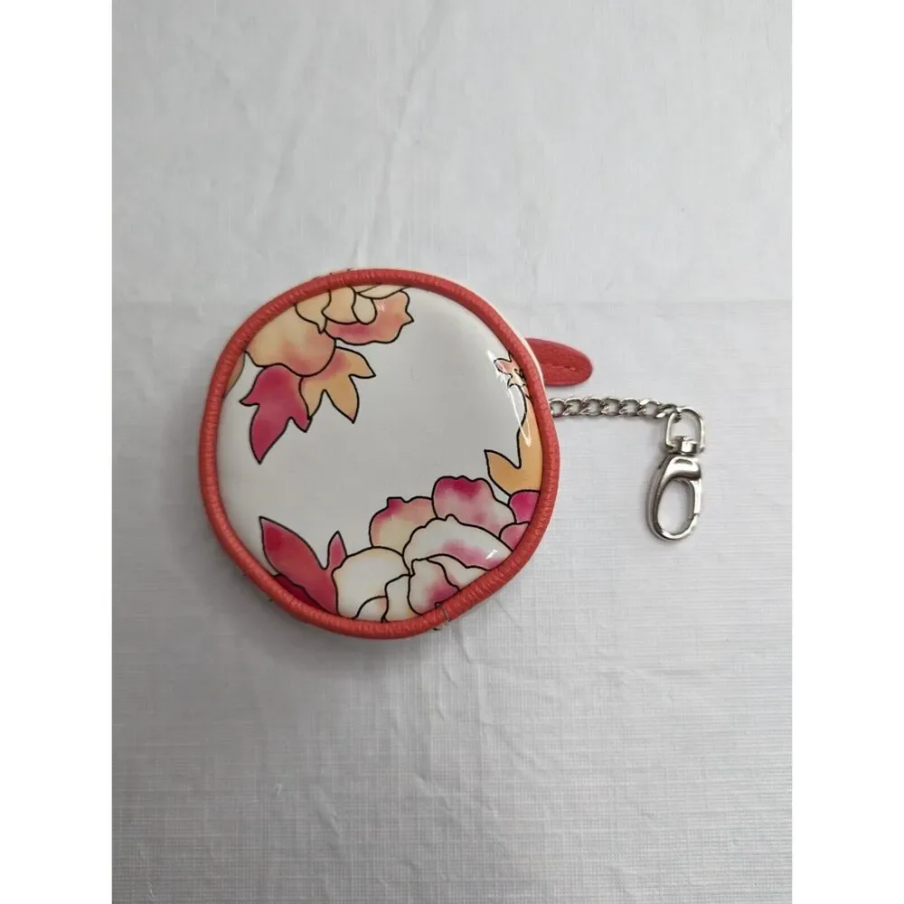 Vintage Miche Coin Purse Keychain Pink Floral
